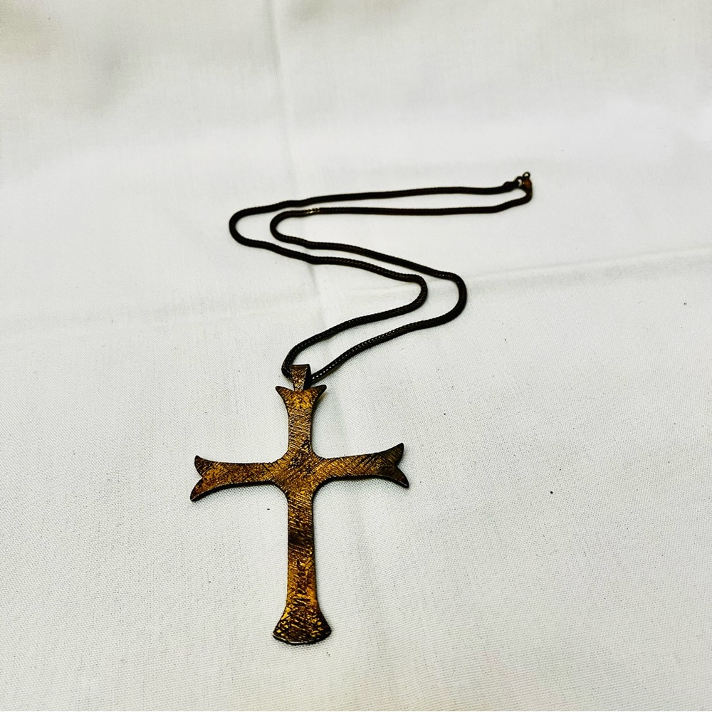 Mignon Faget Textured Gold Cross Necklace